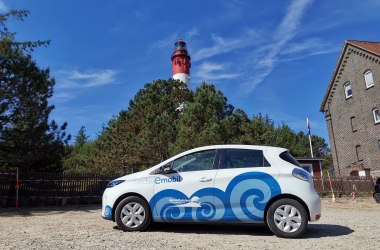 Emobil auf Amrum - zu Besuch am Leuchtturm, © AT