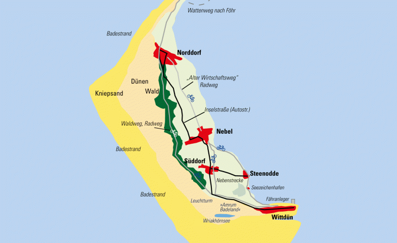 Fahrradkarte Amrum, © Kai Quedens