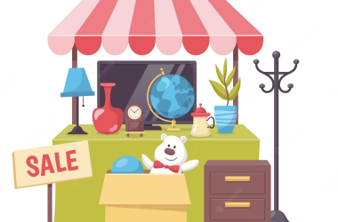 Garten-Flohmarkt mit Kaffee und Kuchen